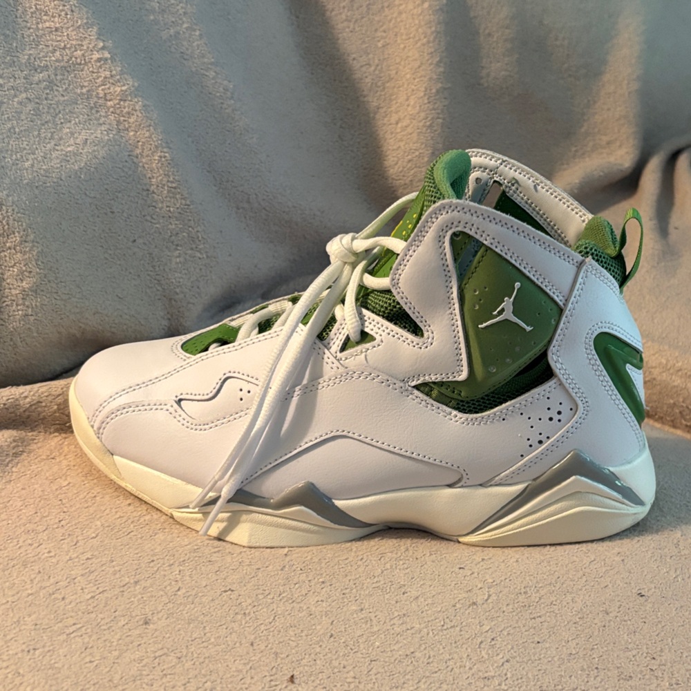 Jordan True Flight White and Chlorophyll Athletic Shoes - Picture 4 of 7